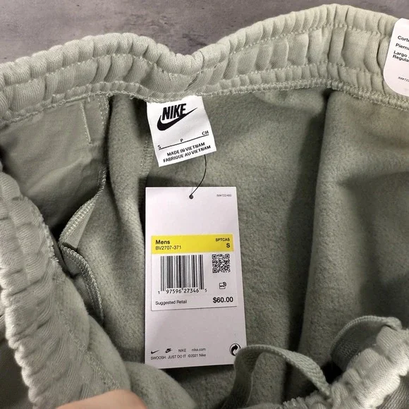 Nike Sweatpants Mens Small Sage Jade Green Sportswear Club Fleece Pants Cotton